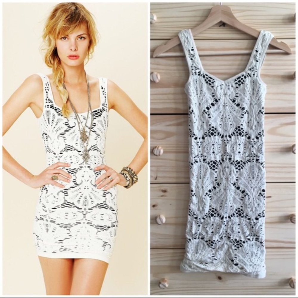 Intimately Free People White Medallion Slip Dress